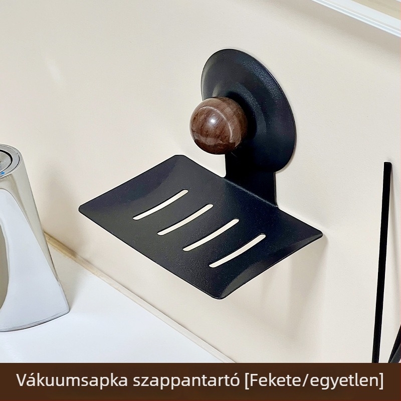 Falra szerelhető szappantartó szívócsészével, fúrás nélkül, szénacélból, drenázs