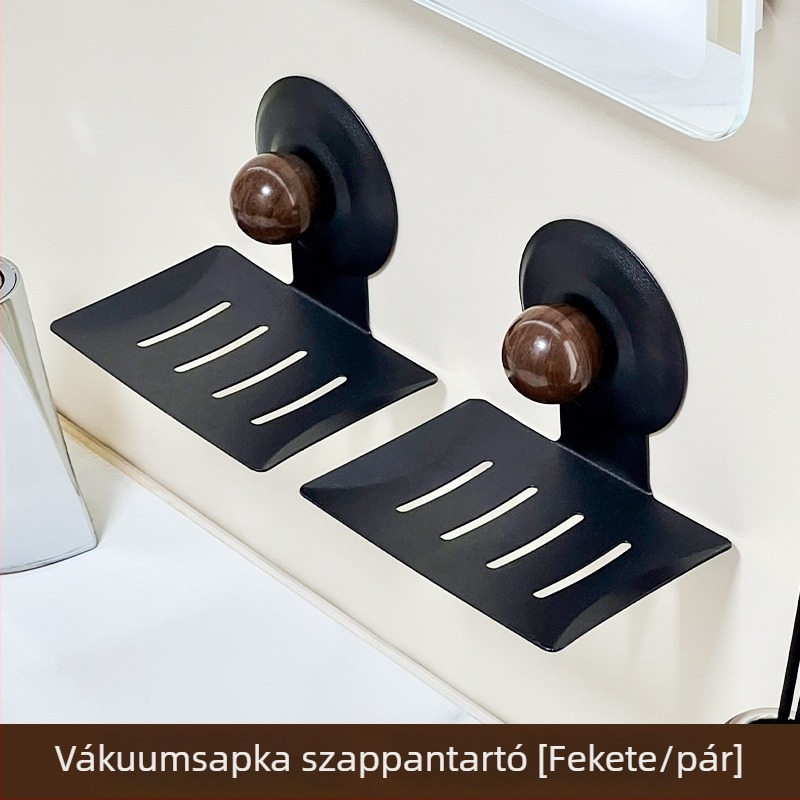 Falra szerelhető szappantartó szívócsészével, fúrás nélkül, szénacélból, drenázs