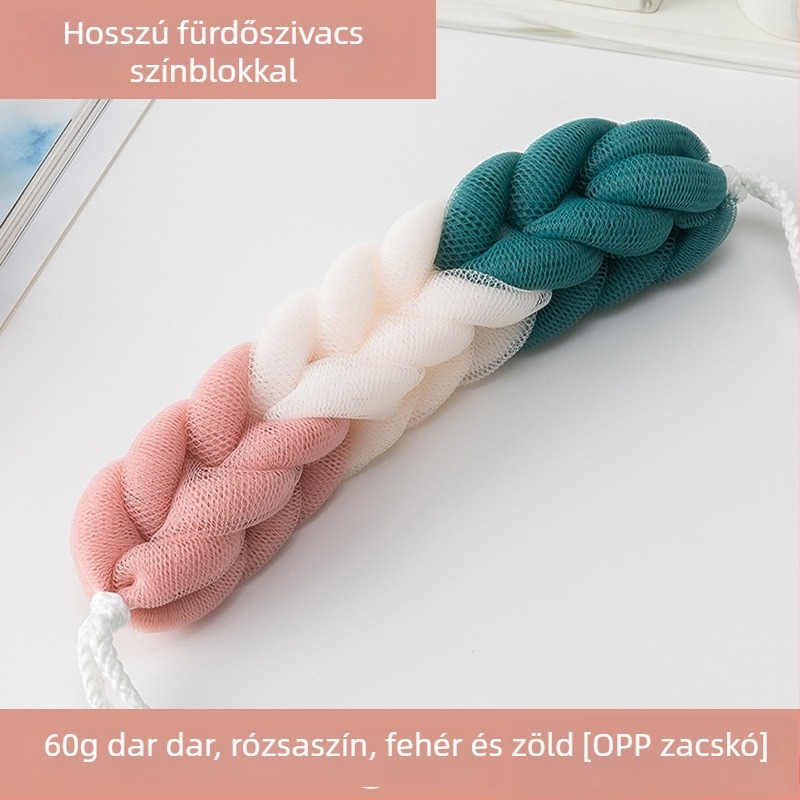 Fürdőgolyó hátmosó szalaggal (anyag: PP; márka: Private label; testreszabás elérhető; univerzális használat)