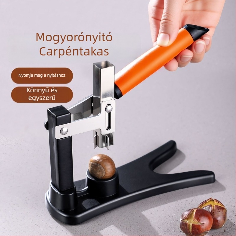 Gesztenyepres — műanyag és fém test, modern minimalista dizájn, bemutatva 2017 télen.