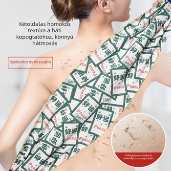 Hátsó dörzsölő csík fürdéshez, hosszú törölköző, textil alapú exfoláló eszköz felnőtteknek