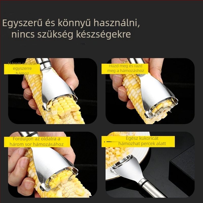 Kézi rozsdamentes acél kukoricahámozó konyhába – univerzális otthoni eszköz