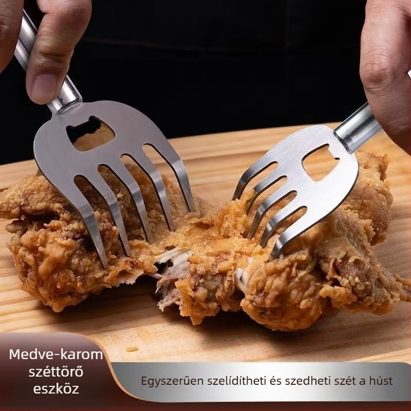 Bear Claw Meat Shredder – Rozsdamentes acélból készült konyhai eszköz csirke- és marhahús szálazására, barbecue célokra, hússzeparáló