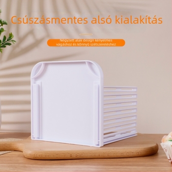 Kenyérvágó szeletelő rétegző funkcióval, PP anyag, modern minimalist stílusú konyhai eszköz