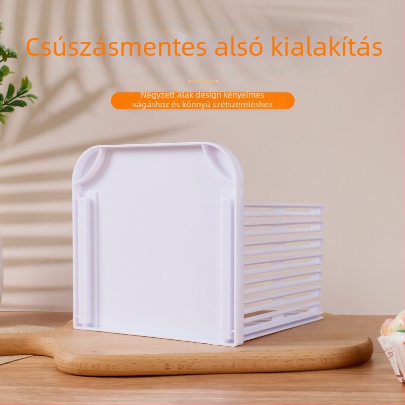 Kenyérvágó szeletelő rétegző funkcióval, PP anyag, modern minimalist stílusú konyhai eszköz