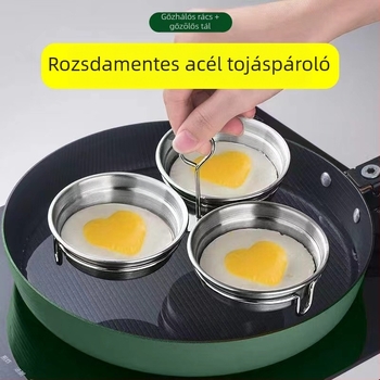 Szív alakú tojásforma – 3 az 1-ben, rozsdamentes acél tojásgőzítő, otthoni használatra