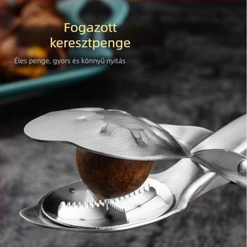 304 rozsdamentes acél gesztenye nyitó zárható kivitel, kereszt alakú nyitó; megjelenés tavasz 2021; testreszabható; logó nyomtatása elérhető