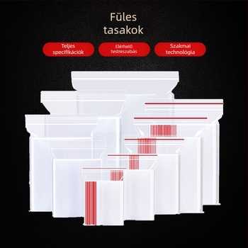 Önzáró, átlátszó tároló tasak kozmetikai csomagoláshoz, PE anyag, General Packaging márka, záródási hossz 6/8/10/12/13