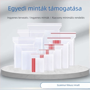 Önzáró, átlátszó tároló tasak kozmetikai csomagoláshoz, PE anyag, General Packaging márka, záródási hossz 6/8/10/12/13