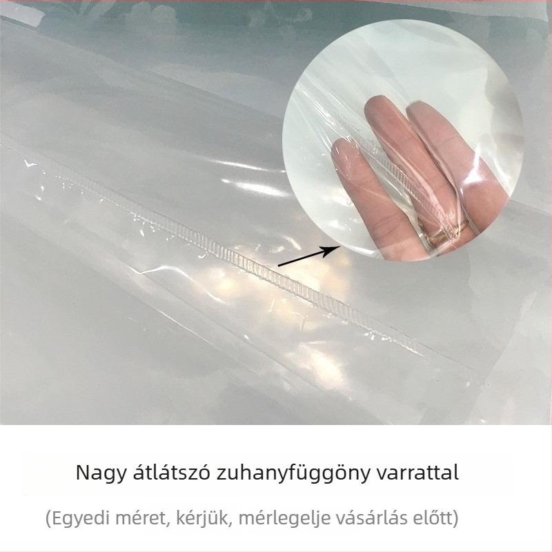 Átlátszó PEVA fürdőszobai zuhanyfüggöny, vízálló válaszfalfüggöny fürdőszobához és konyhához, méretre szabható