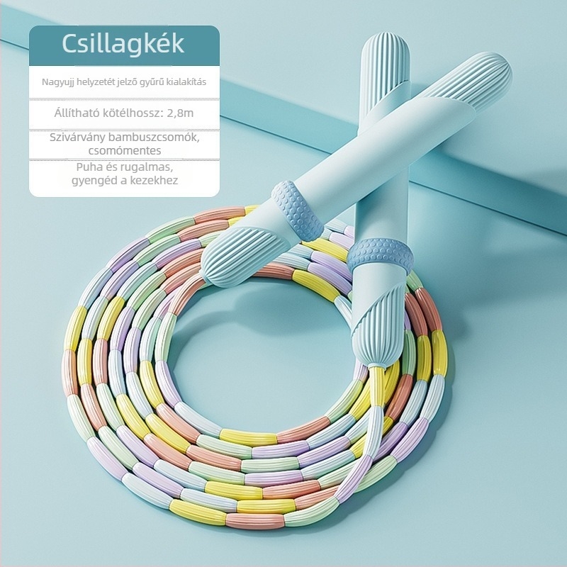 With zhen PVC bambusz gyöngyös ugrókötél, 2,8 m, futásra és edzésre alkalmas