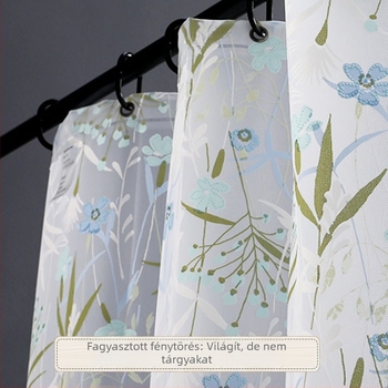 EVA zuhanyfüggöny, vízálló, vastagított, virágos mintával, pastoral stílus