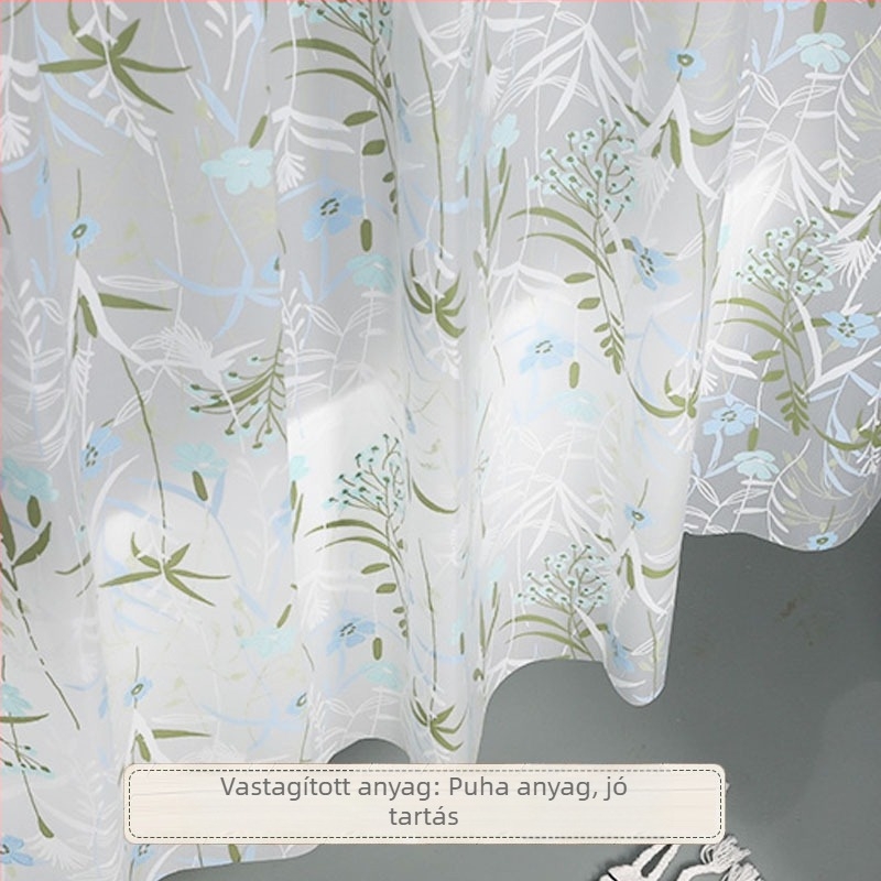 EVA zuhanyfüggöny, vízálló, vastagított, virágos mintával, pastoral stílus