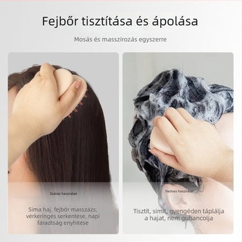 Sampozó hajkefe és fejbőr-masszírozó légpárnás fejjel, fürdőecset