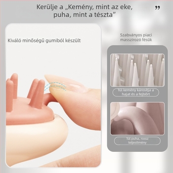 Sampozó hajkefe és fejbőr-masszírozó légpárnás fejjel, fürdőecset