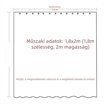 3D fürdőszoba függöny, átlátszó és vastagított zuhanyfüggöny készlet, lyukasztás nélküli szerelés