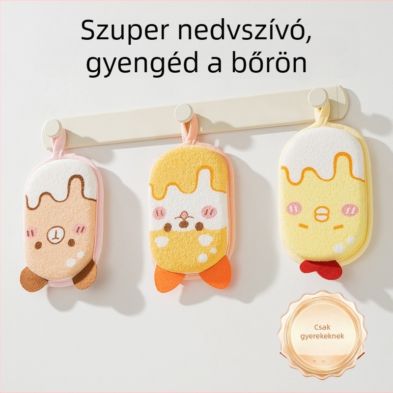Babafürdő szivacs – poliészter rost, szivacs és gyapot; gyermekek számára alkalmas; Eredet: Zhejiang; Dobozonként 200 db