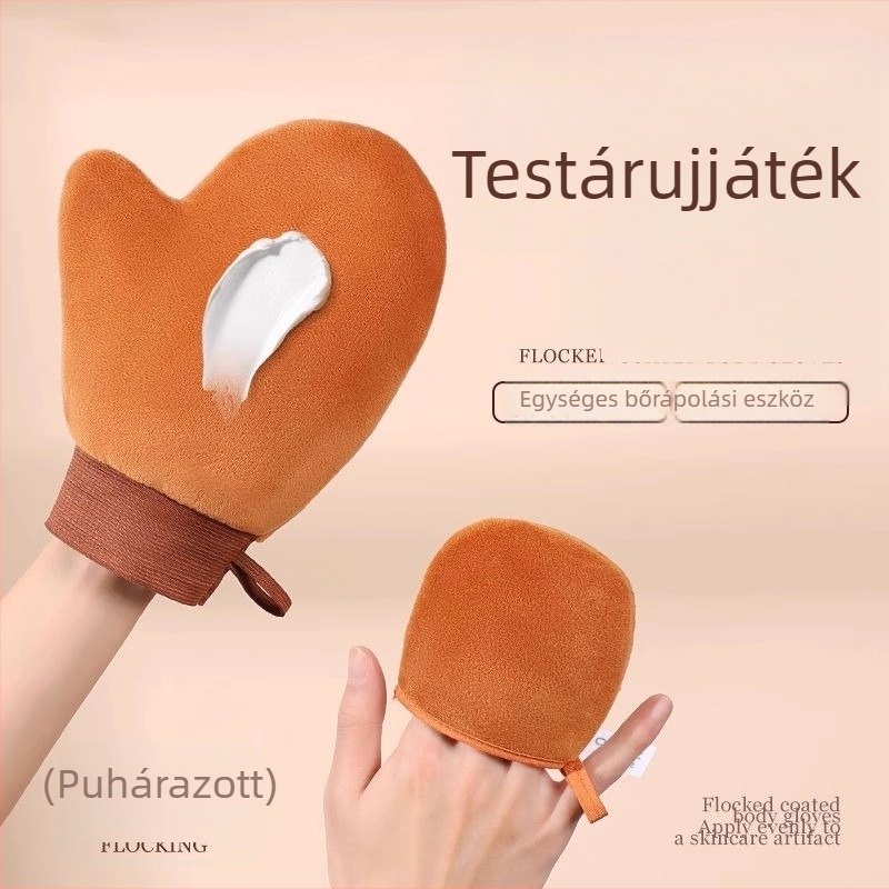 Testápoló alkalmazó kesztyű, plüss anyagból, univerzális használatra, dobozban 300 darab