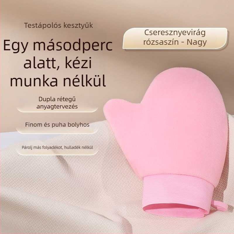 Testápoló alkalmazó kesztyű, plüss anyagból, univerzális használatra, dobozban 300 darab