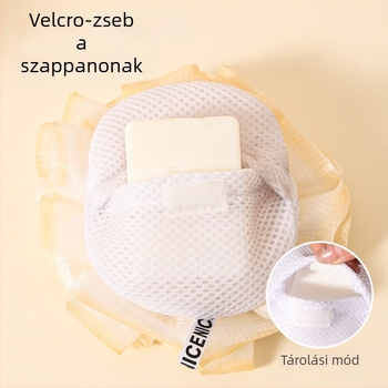 Rózsa alakú fürdőgolyó a szappanhálós zacskóban, PE+nylon anyag