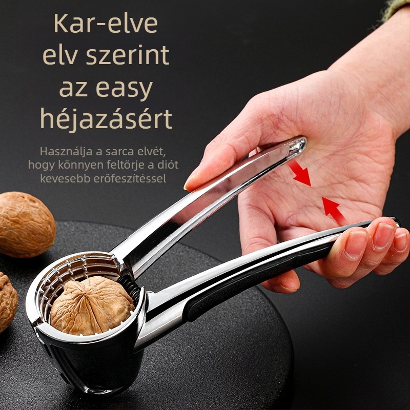 Diótörő és héjnyitó – Háztartási rozsdamentes acél eszköz fenyőmag és mogyoró számára