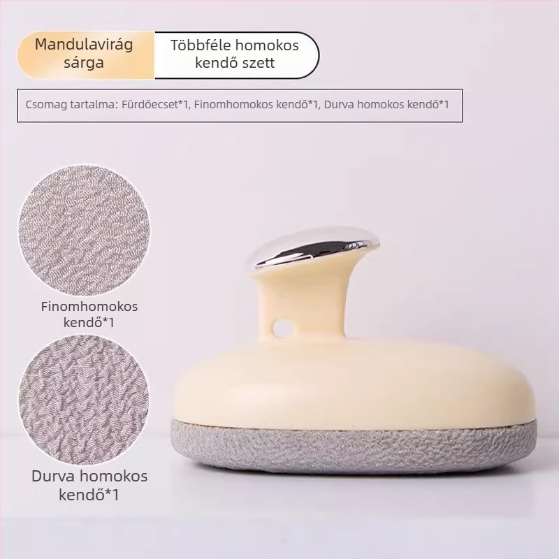 Kéttextúrás exfoláló fürdőlepedő durva és finom abrazív felületekkel, uniszex használatra.
