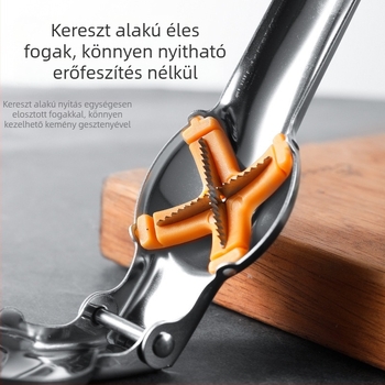 Rozsdamentes acél gesztenyebontó keresztezett fogakkal, dióklipsz háztartási eszköz