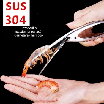 Jialebao 304 rozsdamentes acél garnélarák-hámozó, modern minimalista kialakítás, logóval ellátva