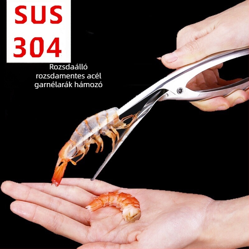 Jialebao 304 rozsdamentes acél garnélarák-hámozó, modern minimalista kialakítás, logóval ellátva