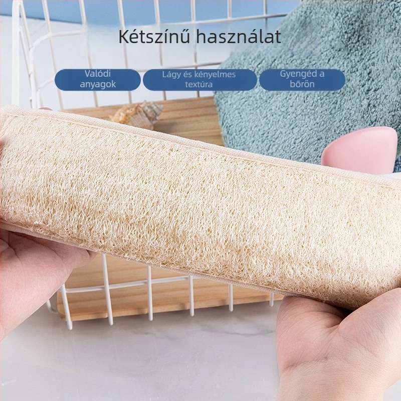 Természetes luffa fürdőecset hosszú hátsó törlő sávval, 300 darabos dobozban, Zhejiang eredet, univerzális használat, testreszabható