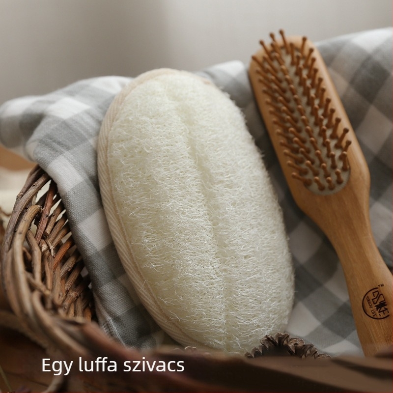 Természetes luffa fürdőecset hosszú hátsó törlő sávval, 300 darabos dobozban, Zhejiang eredet, univerzális használat, testreszabható