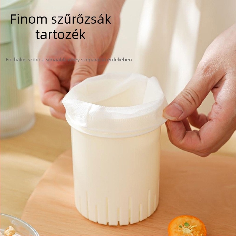 Joghúr Szűrő Pohár Nagy Kapacitású – Többfunkciós Nyomás Típusú Savóelválasztó Házi Sajt Készítéséhez