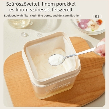Házi joghurt szűrő savóelválasztóval és nedvességcsepegtetéssel — műanyag
