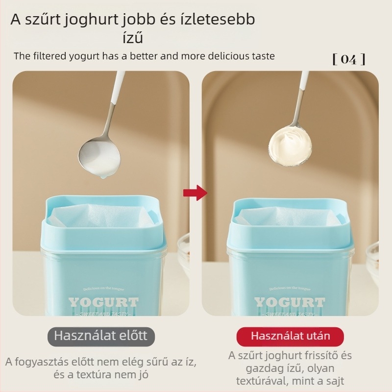 Házi joghurt szűrő savóelválasztóval és nedvességcsepegtetéssel — műanyag