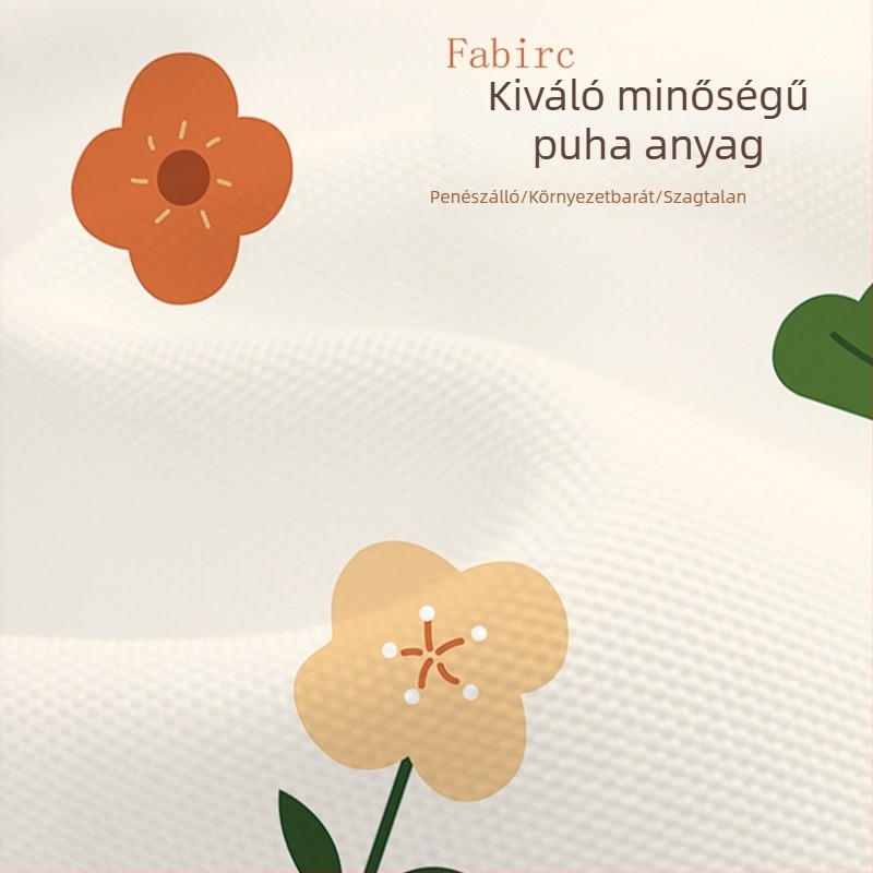 Poliészter zuhanyfüggöny, vízálló, penészmentes, fúrás nélküli felhelyezés, magas minőségű válaszfalfüggöny virágmintával.