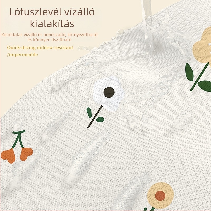 Poliészter zuhanyfüggöny, vízálló, penészmentes, fúrás nélküli felhelyezés, magas minőségű válaszfalfüggöny virágmintával.