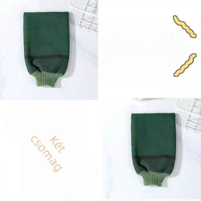 Férfiaknak készült durva szemcsés fürdőkesztyű általános használatra