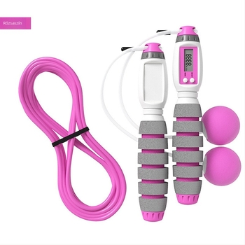 Saishuo elektronikus számláló ugrókötél habos markolattal, vezeték nélküli, ABS műanyag és acélkábel