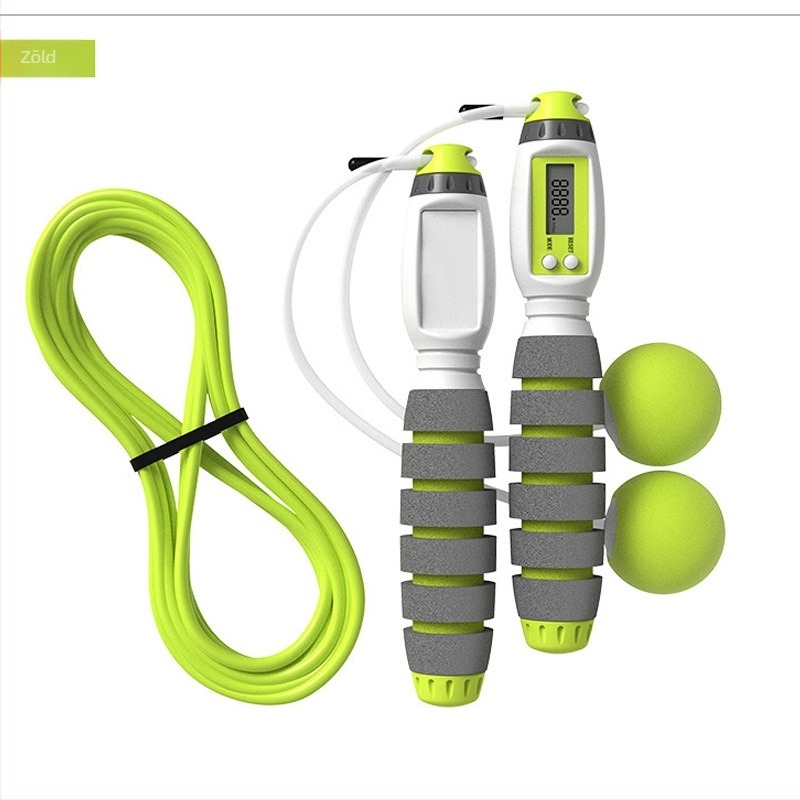 Saishuo elektronikus számláló ugrókötél habos markolattal, vezeték nélküli, ABS műanyag és acélkábel