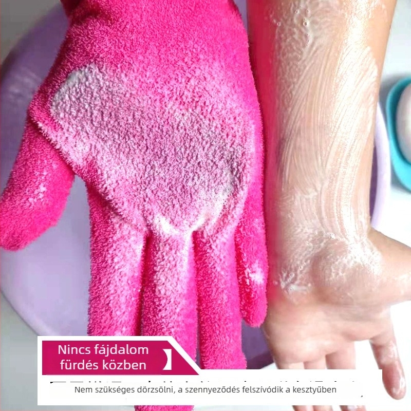 Fürdő kesztyűk, ötujjas kialakítás, rostos selyem anyag, Shandong eredetű, Towel Style márka