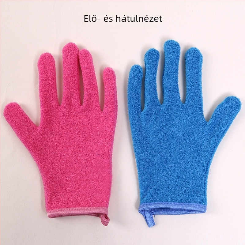Fürdő kesztyűk, ötujjas kialakítás, rostos selyem anyag, Shandong eredetű, Towel Style márka
