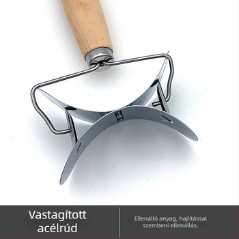 Knédli szeletelő rozsdamentes acélból – konyhai eszköz, kézi vágó és formázó, modern minimalist stílus