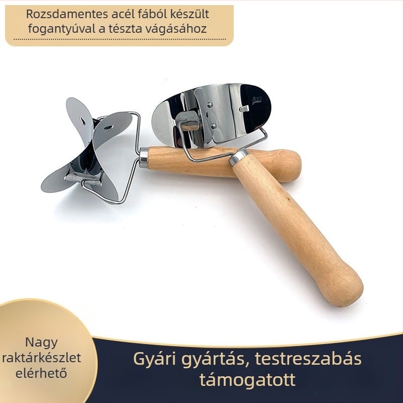 Knédli szeletelő rozsdamentes acélból – konyhai eszköz, kézi vágó és formázó, modern minimalist stílus