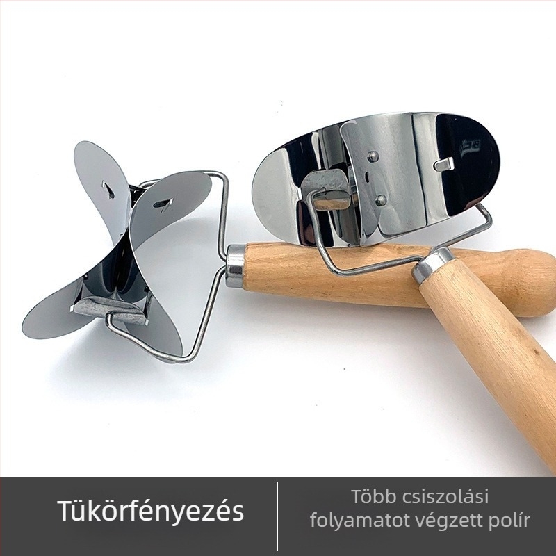 Knédli szeletelő rozsdamentes acélból – konyhai eszköz, kézi vágó és formázó, modern minimalist stílus