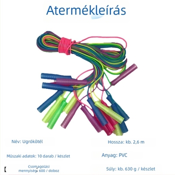 Conronte PVC ugrókötél gyerekeknek műanyag fogantyúkkal – PVC anyag, Specifikáció 2.5