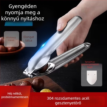 304 rozsdamentes acél gesztenyebontó, keresztes csipesz, háztartási konyhai eszköz, modern minimalista stílus