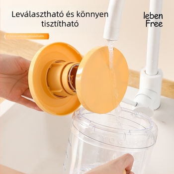 Joghurt szűrő fogantyúval — Leiwei; Anyag: ABS+PP+rozsdamentes acél+nem szőtt textil; Termékkód: Lw014054