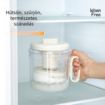 Joghurt szűrő fogantyúval — Leiwei; Anyag: ABS+PP+rozsdamentes acél+nem szőtt textil; Termékkód: Lw014054