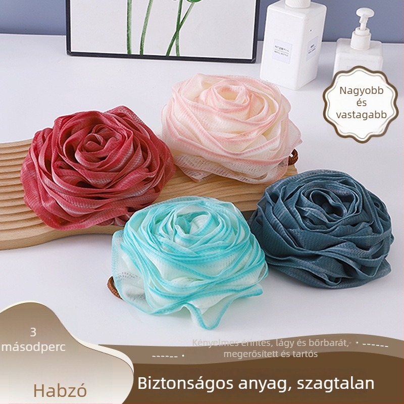 Beautifully rózsás virágos fürdőgolyó – luxus, nem szétbomló, rendkívül puha hab, PE anyag, nőknek