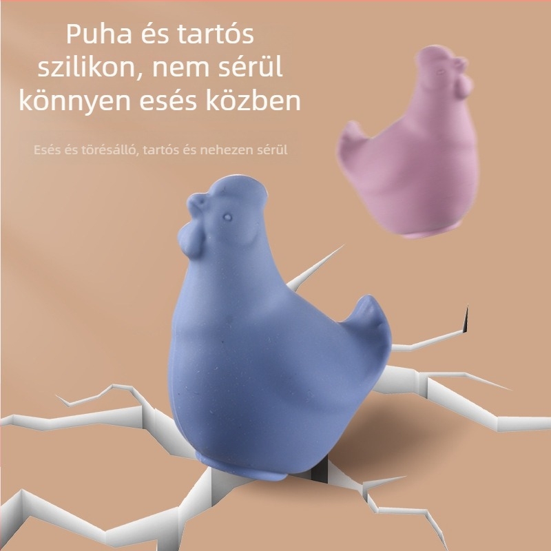 Tojáselválasztó - puha szilikon, aranyos csirke dizájn, nem elektromos, testreszabható logó